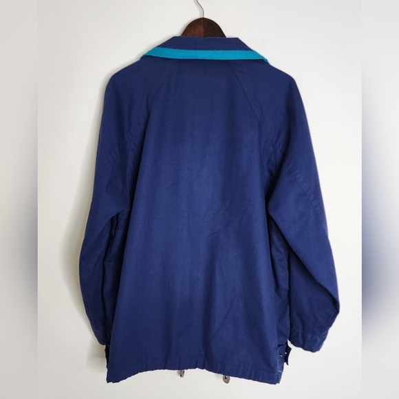 Vintage Towne London Fog 80's Women's Blue & Teal Button & Zip Jacket Med Casual - Picture 11 of 14